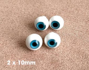 2 pack Doll eyes glass for ooak and BJD eyes