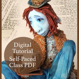 paperclay doll making tutorial Kaspar the Bohemian Poet with air dry clay learn dress and paint