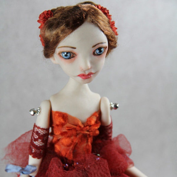 special listing OOAK Art Doll Aurora made with polymer clay by hand