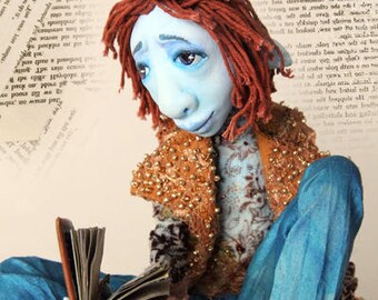 doll making tutorial Making Kaspar the Bohemian Poet with air dry clay learn to sculpt dress and paint