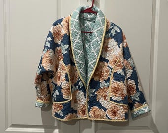 Handmade quilted floral jacket-cottage core-one of a kind