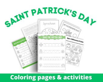 Páginas para colorir e atividades do Dia de São Patrício, download digital, colorir o Dia de São Patrício, atividades para crianças do Dia de São Patrício