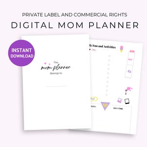 Colorful Mom Planner, Digital Life Planner for Busy Moms, Household Organizer, Digital Download, Mothers Day Gift, Mother Day Planner