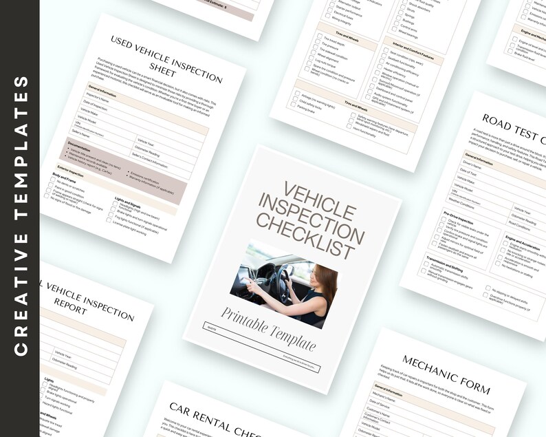 Vehicle Inspection Checklist Bundle: Printable Car Report Forms - Etsy UK