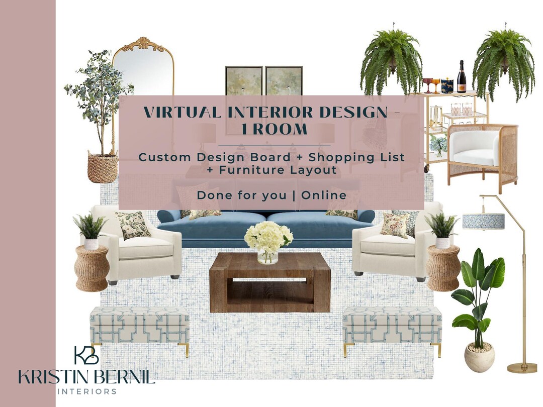 Virtual Interior Design | Custom Mood Board & Furniture Layout (e ...