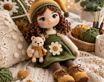 Amigurumi Crochet Doll Pattern PDF Tutorial( instant download)