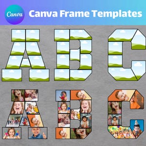 Letters and Numbers Frame Template | Drag & Drop Photo Frames (Digital Download)