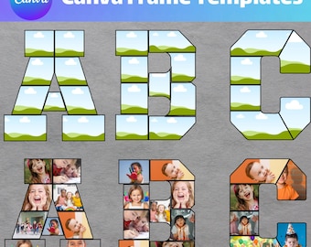 Letters and Numbers Frame Template | Drag & Drop Photo Frames (Digital Download)