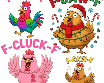 トレンディで面白いF-Caw-FチキンバンドルPNG、面白い叫ぶチキンPNGミーム、農場動物PNG、F-CAW-Fミーム、F-Caw-Fチキンオンドリミームクリップアート
