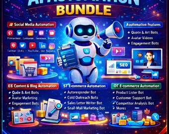 AI Automation Workflow Bundle | Social Media, E-commerce, Content (Digital Download