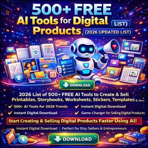 Plus de 500 outils d'IA 2026 : création de produits numériques (téléchargement numérique)