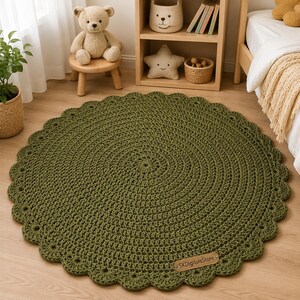 XL Round Rug Crochet Pattern PDF | Beginner T-Shirt Yarn Trapillo Tutorial | Chunky Boho Floor Rug Decor | Digital Download