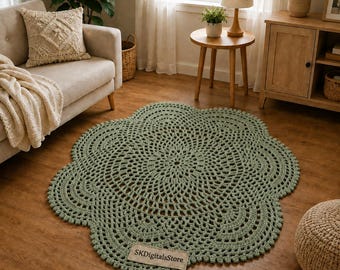 Rug Crochet Pattern | Boho Floor Decor (PDF Digital Download)