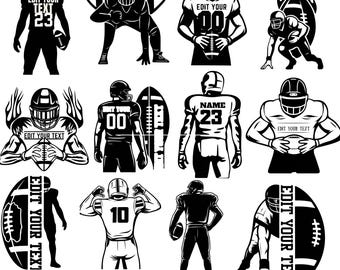 Custom Football Player SVG: Personalized Name & Number Designs (Digital Download)