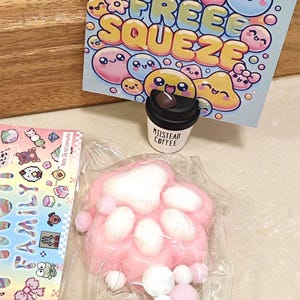 Cat paws taba squishy squeeze toy stress ball novel fidget toy stress relief toy fun occasion gift holiday present