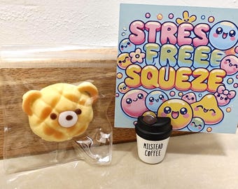 Brot Squishy Squeeze Stressball Roman Fidget Spielzeug Stress Relief Spielzeug Spaß Anlass Geschenk Urlaub Geschenk niedlichen Bär Brot