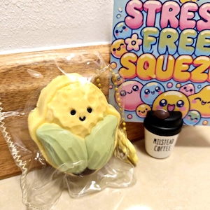 Veggie squishy squeeze toy stress ball novel fidget toy stress relief toy fun festival gift holiday present sweetcorn