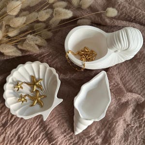 Ocean Shell Trio | Muschel Schalen | Handgemachte Dekoschalen | Schmuckschale Muschelform | Küsten-Deko | Maritimes Interior | Shell Tray