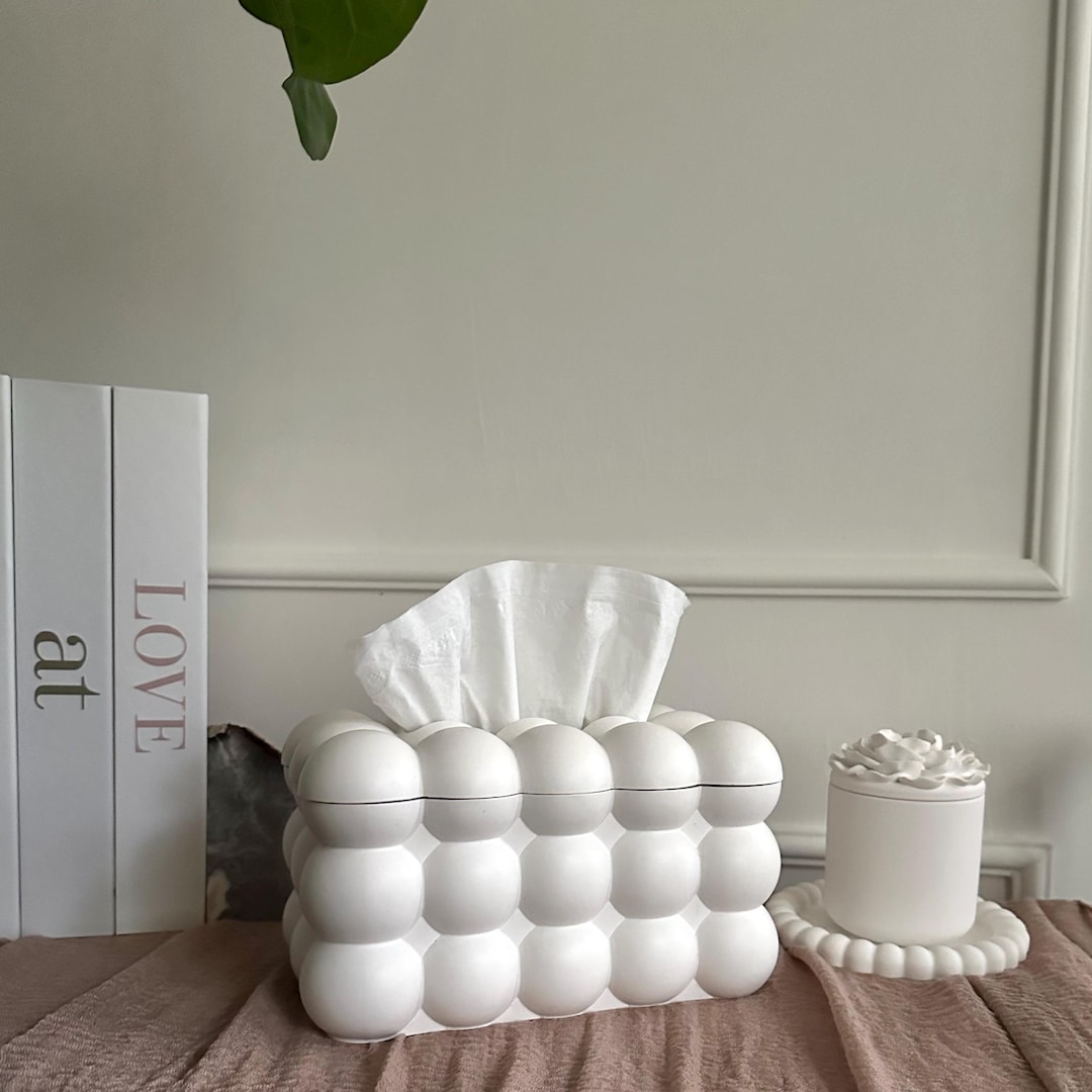 taschentuchbox aus keramik bubbles weiß Tissue Box Bubble Design Taschentuchbox
