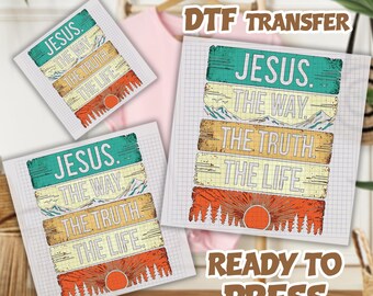Jesus Flowers Christian Ready To Press, Jesus Way Truth Life DTF Transfer, God is Still Dtf,Easter Heat Transfer, Religion Faith Dtf
