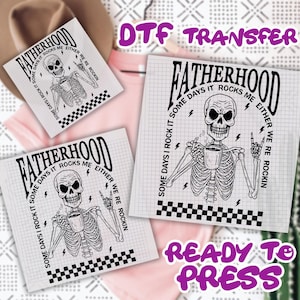 Fatherhood DTF Transfer, Dad Dtf,  Funny Skeleton Dad Dtf, First Time Dad Dtf, Retro Fathers Day Dtf Gift for Husband, Cool Dad Club Dtf