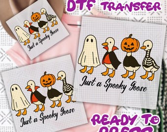 Just a Spooky Goose DTF Transfer, Funny Halloween Goose Dtf, Goose in Halloween Costumes Sublimation, Cute Horror Dtf,Spooky Goose Transfers