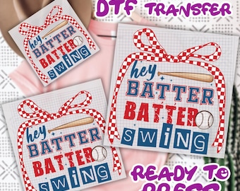 Retro Baseball Batter Batter Swing DTF Transfer,Checkered Baseball Coquette Dtf, Game Day Baseball Coquette Dtf, Baseball Mom Dtf, Baseball