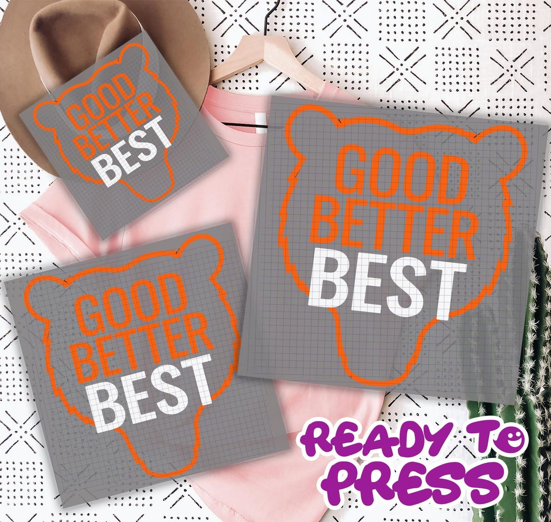 Motivation Saying Bear Good Better Best Mens Boys DTF Transfer - Etsy