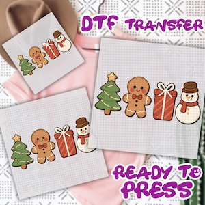 Cute Gingerbread Cookies DTF Transfer, Womens Christmas Dtf Gang Sheet, Merry Christmas, Cute Christmas Cookies Ready To Press, Holiday Dtf
