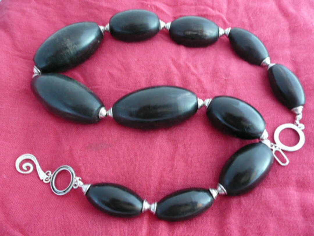 Necklace From Water Buffalo Horn Beads Etsy