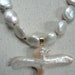 FREE SHIPPING!  Natural Pearl Necklace ,Coin shape pearls with gold hematite spacers ,Gold color extender