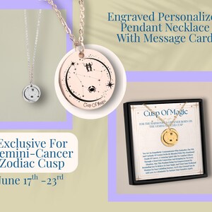 Personalisierte Zwillings-Krebs-Halskette Gravierte Zodiac Constellation Anhänger | 18K Gold 18K Rose Vergoldeter Edelstahl Astrologie