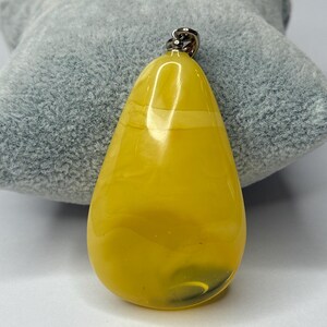 Baltic Amber Pendant.Amber Stone Jewelry Pendant.Amber Jewelry with Sterling Silver 925.Amber Pendant with Silver.Natural Yellow Amber Stone