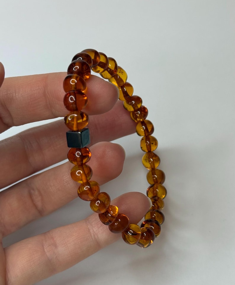 Pulsera De Ámbar Báltico Para Adultos, Broche De Rosca, Milky