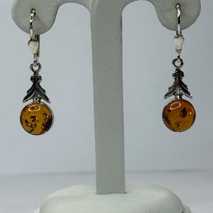 Natural Baltic Amber Stone Earrings.Gemstone Earrings.Amber Dangle Earrings with Sterling Silver.Genuine Amber Gift for Women.Amber Jewelry.
