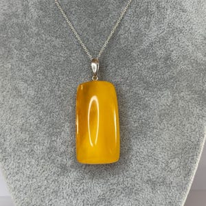 Baltic Amber Pendant.Amber Stone Jewelry Pendant.Amber Jewelry with Sterling Silver 925.Amber Pendant with Silver.Natural Yellow Amber Stone