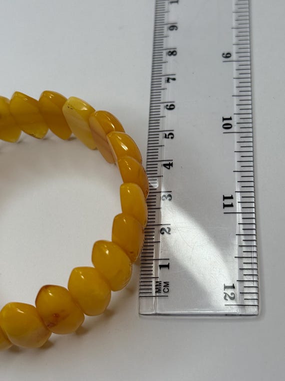 Genuine Baltic Amber Bracelet: Egg Yolk Stone Beads, Adult Jewelry