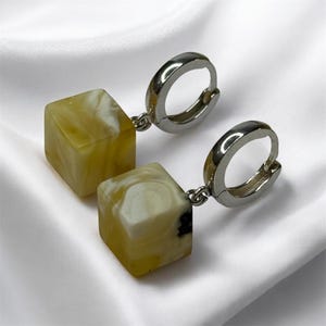 Raw Matte Baltic Amber Dangle Earrings.Gemstone Earrings Jewelry.Amber Earrings with Sterling Silver925 Closure.Genuine Amber Gift for Women