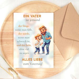 Vatertagskarte A6 Klappkarte & Postkarte | Karte zum Vatertag für Papa | Geschenk Vater | Weiß, satiniert | mit Umschlag | versandkostenfrei