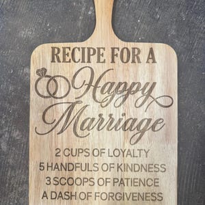 Recipe For A Happy Marriage Wall Hanger