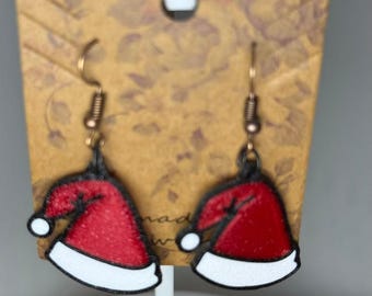 Pendientes de gorro de Papá Noel, joyería navideña, idea de regalo navideño, accesorio para rellenar calcetines navideños, decoración festiva para fiestas navideñas, celebraciones de invierno, disfraz