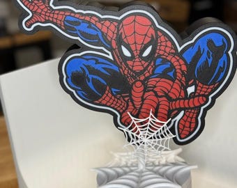 Lámpara de noche de Spiderman, lámpara de superhéroe, decoración de dormitorio de Marvel, caja de luz de cómic, decoración iluminada de héroe, iluminación LED de personaje para habitación infantil