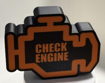 Check Engine Light Desk Ornament: Illuminated Mechanic Gift