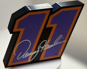 Caja de luz Denny Hamlin #11 Nascar: Lámpara de escritorio LED activada por sonido
