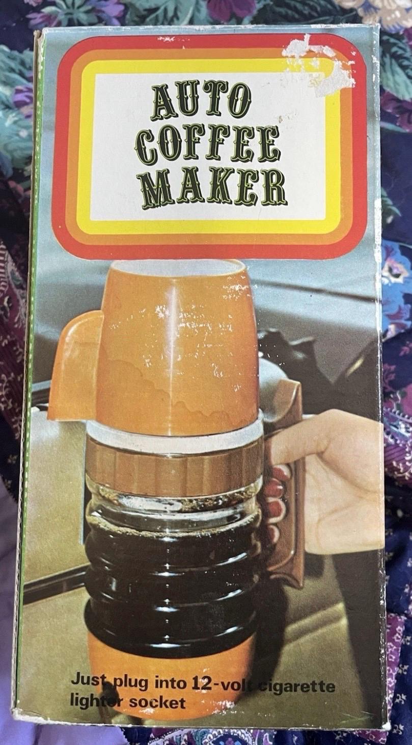 Vintage 70s Auto Coffee Maker Early Coffee Collectible New Uses Lighter  Socket