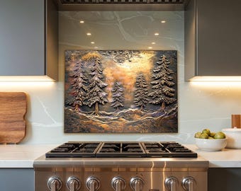 Tempered Glass Backsplash for Kitchen Sink Cover Splashback Tile, Backsplash Guard, Stove Back Top Cover, Kitchen Decor, Glass Cutting Board