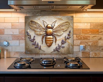 Bee Stove Backsplash Panel Tempered Glass Kitchen Backsplash Behind Stove Tempered Glass Rustic Stove