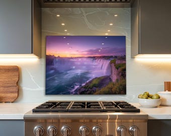 Cubierta de vidrio templado para salpicadero de cocina de las Cataratas del Niágara, arte de pared, cubierta superior para cocina de gas, decoración, salpicadero detrás de la estufa