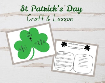 PRINTABLE St. Patrick's Day Shamrock Trinity Craft, Trinity Sunday School & Homeschool Lesson, St. Patrick's Day Religious Craft and Lesson