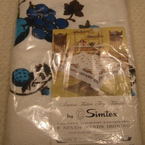 vintage all cotton terry cloth tablecloth by Simtex . . . "Horn of Plenty" . . . new in package . . . 52" X 52" . . . made in the USA image 1